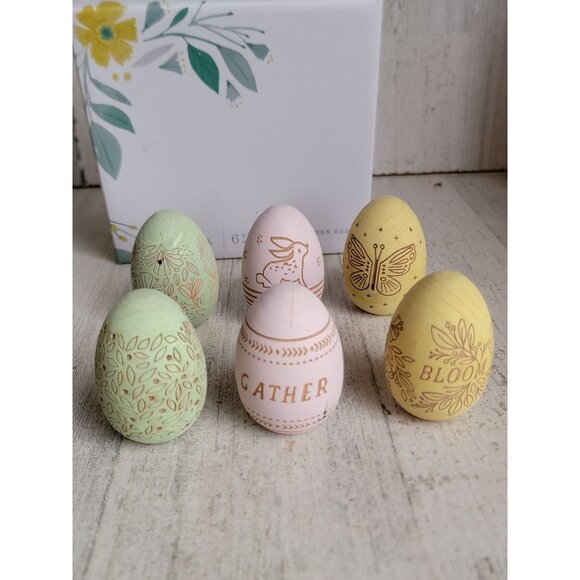 Hallmark Easter decorative wooden eggs pastel home decor set - Picture 1 of 10
